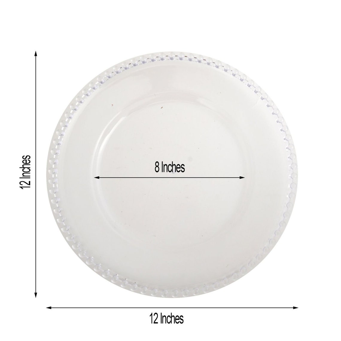 Set of 6 12 Clear Acrylic Charger Plates with Beaded Etsy