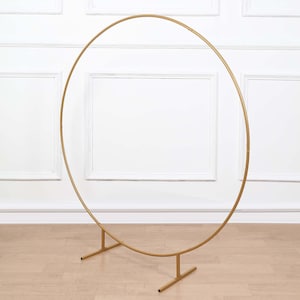 4ft Gold Metal Wedding Arch, Balloon Garland Hoop, Round Backdrop Stand ...