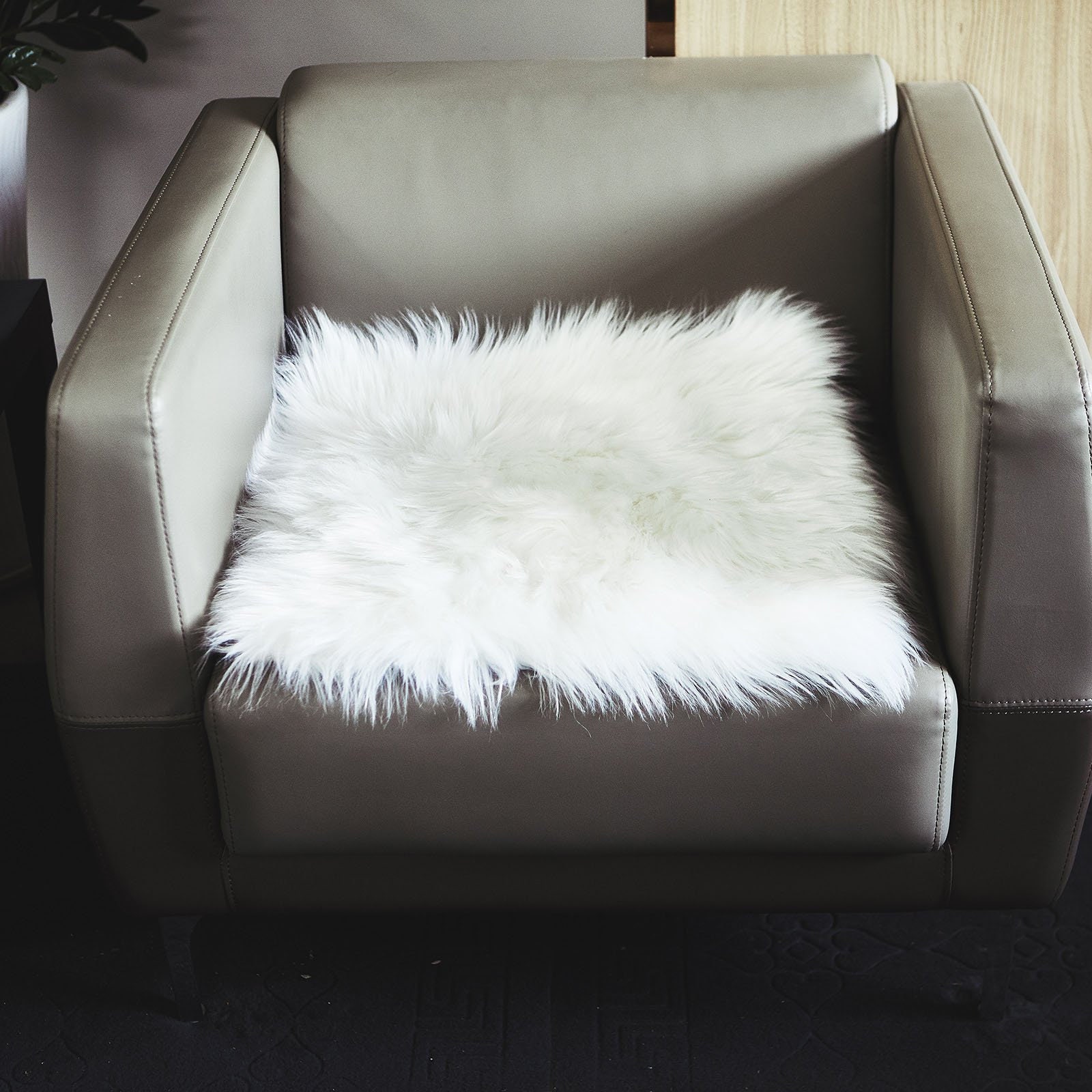 White Faux Fur Chair Cushion 3 Padded Chair Cushion Etsy
