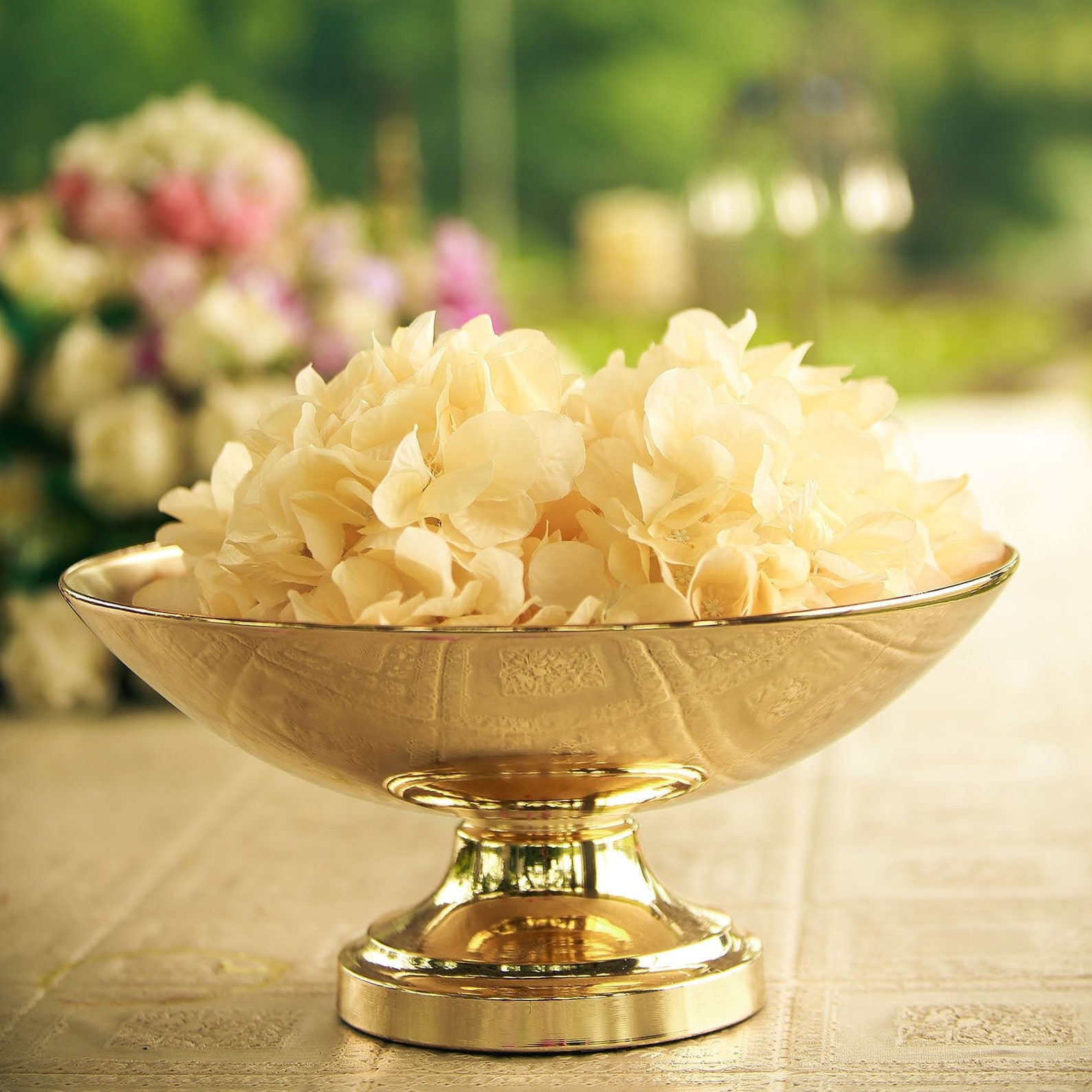 15 Metallic Gold Metal Vase Flower Vase Pedestal Bowl Etsy