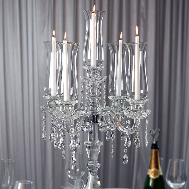 Efavormart Crystal Hurricane Candelabra