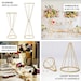 27 Dual Cone Reversible Gold Metal Geometric Flower Stand, Wedding Vase ...