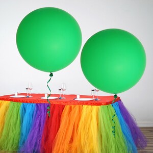 2 Pack - 32&quot; Green Balloons, Latex Balloons, Matte Color Helium Balloons, Party Balloons
