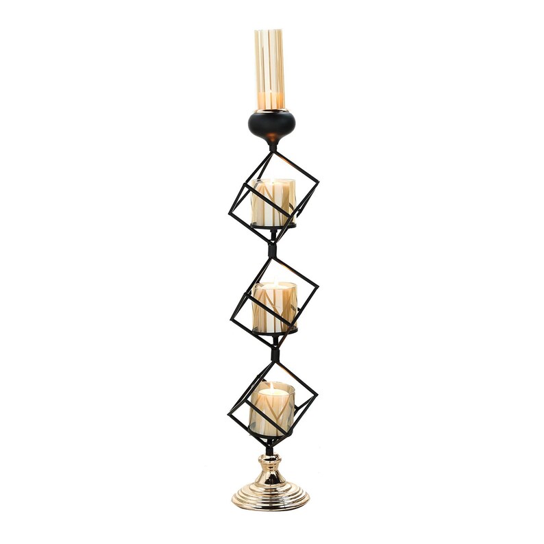 28 Metallic Gold & Black Geometric Candle Holder With Etsy