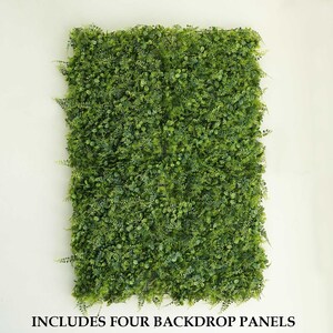 4 Grass Panels, Grass Backdrop, Wedding Backdrop, Baby Shower Backdrop, Wall Mat | Artificial Boxwood Hedge Black Locust and Cypress Leaves