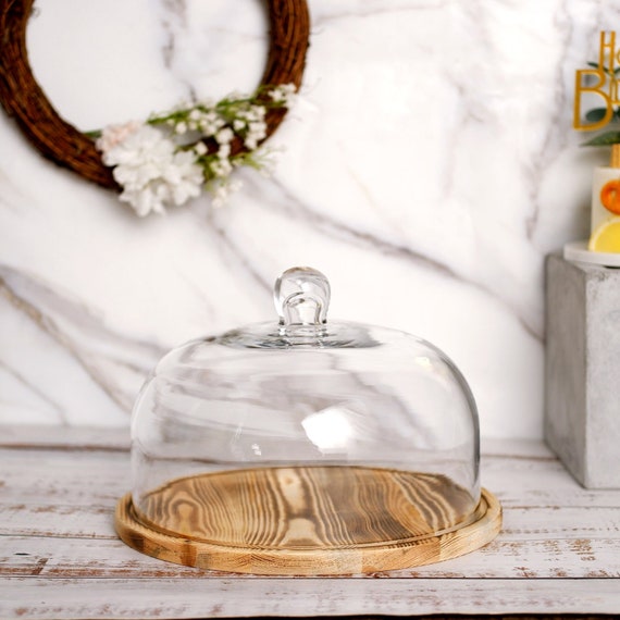 Plateau A Fromage En Bois Avec Cloche En Verre