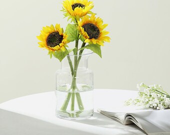 XHXSTORE Artificial Sunflower White Faux Silk Flowers for Wedding Vase Party Floral Festive Outdoor Indoor Fake Sunflowers for Decoration Home Table Office Garden Farmhouse Grave Bouquet Decor 2Pcs XHXSTORE Artificial Sunflower White Faux Silk Flowers for Wedding Vase Party Floral Festive Outdoor Indoor Fake Sunflowers for Decoration Home Table Office Garden Farmhouse Grave Bouquet Decor 2Pcs