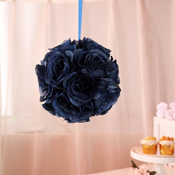 Navy Blue Flower Ball Etsy