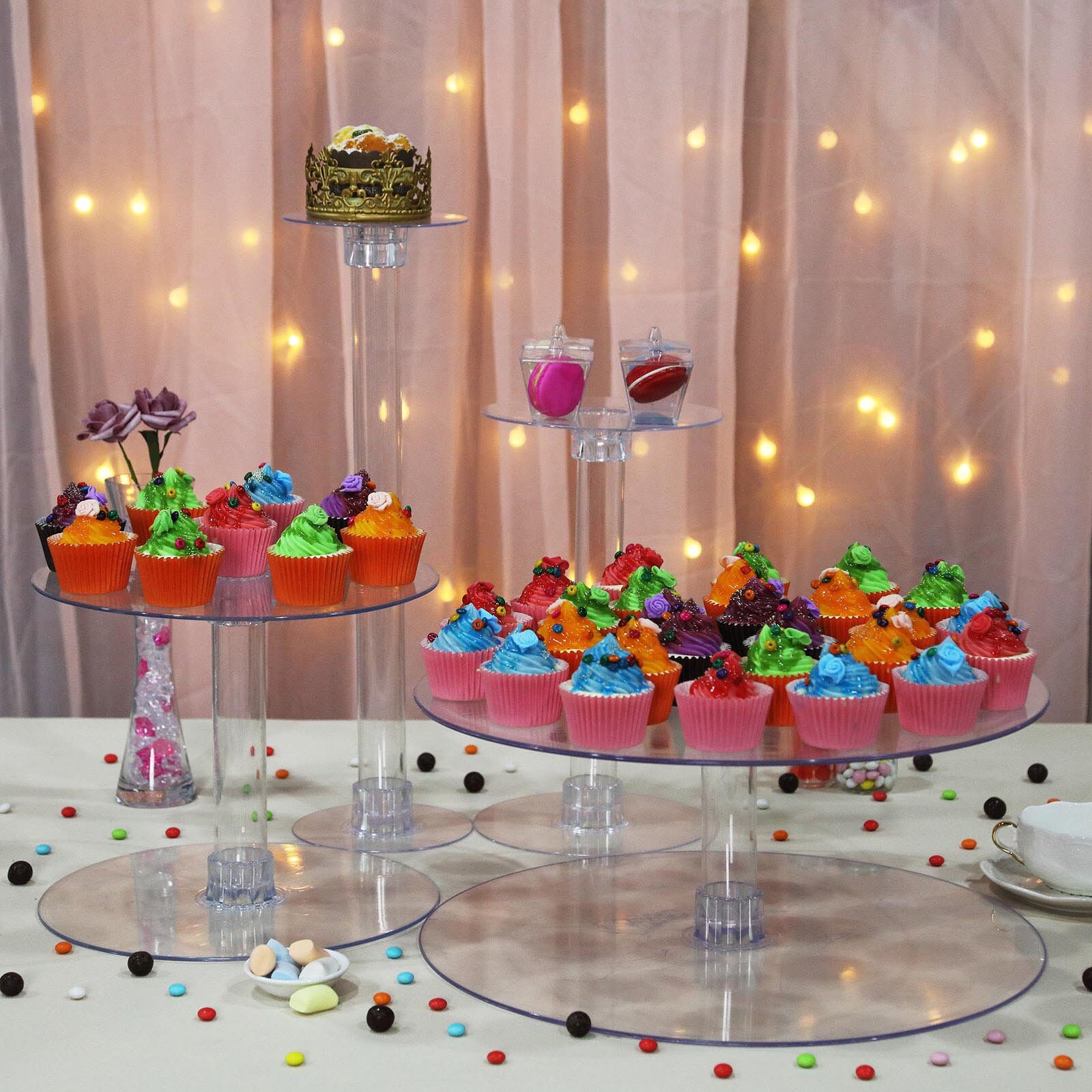 4 Tier 16 Clear Cake Stand, Acrylic Glass Cake Stand Riser, Round Display Stand for Cakes, Food Display, Cupcake Holder, Wedding Sweet - Etsy