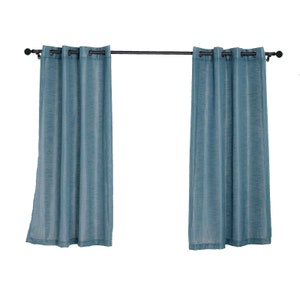 Set of 2 | 52"x64"| Faux Linen Curtain Panels, Bedroom Curtains Window ...