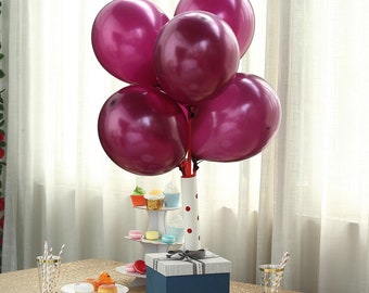 25 Pack - 12" Eggplant Pearl Balloons - Water Air Helium Party Latex Balloons