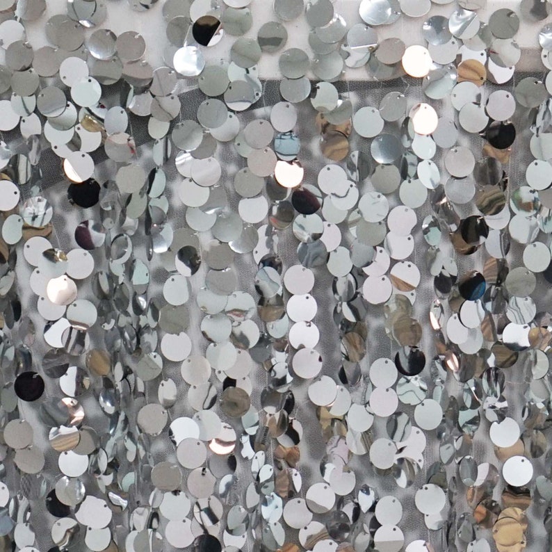 13x108 Big Sequin Runner Silver Payette Table - Etsy