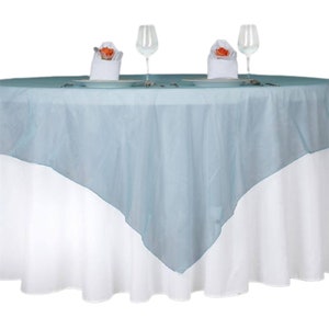 60 Turquoise Square Sheer Organza Table Overlays, Wedding Table Overlay, New Year Overlay, Sheer ...