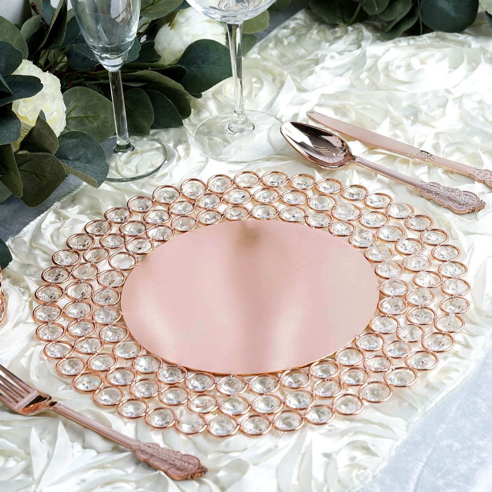 14 Rose Gold Wired Metal Acrylic Charger Plates With 118 Etsy
