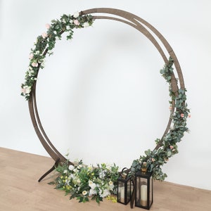 8ft Natural Brown Wood Wedding Arch, Ceremony Arch, DIY Round Boho Backdrop Stand, Wooden Arch, Rustic Photo Backdrop Stand, Farmhouse Decor