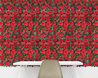 3 Sq ft - Red Silk Rose, Flower Wall Panels, Photography Backdrop, Flower Panel, Grass Panels For Birthday Party, Baby Shower, Wedding Decor