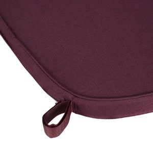 2inch Thick Burgundy Chiavari Chair Pad, Memory Foam Seat Cushion With Ties and Removable Cover