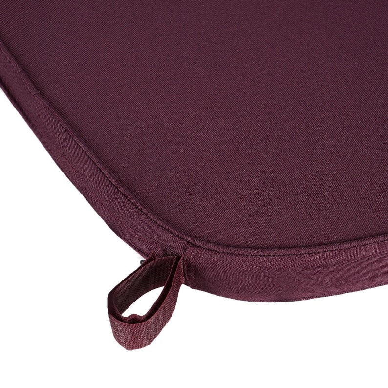 2inch Thick Burgundy Chiavari Chair Pad, Memory Foam Seat Cushion With Ties and Removable Cover