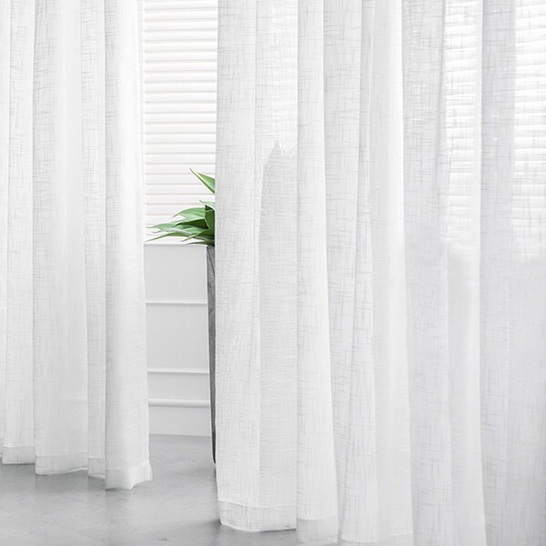 White Linen Curtains Etsy