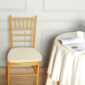 2inch Thick Ivory Chiavari Chair Pad, Memory Foam Seat Cushion With Ties and Removable Cover