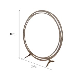 8ft Natural Brown Wood Wedding Arch, Ceremony Arch, DIY Round Boho Backdrop Stand, Wooden Arch, Rustic Photo Backdrop Stand, Farmhouse Decor