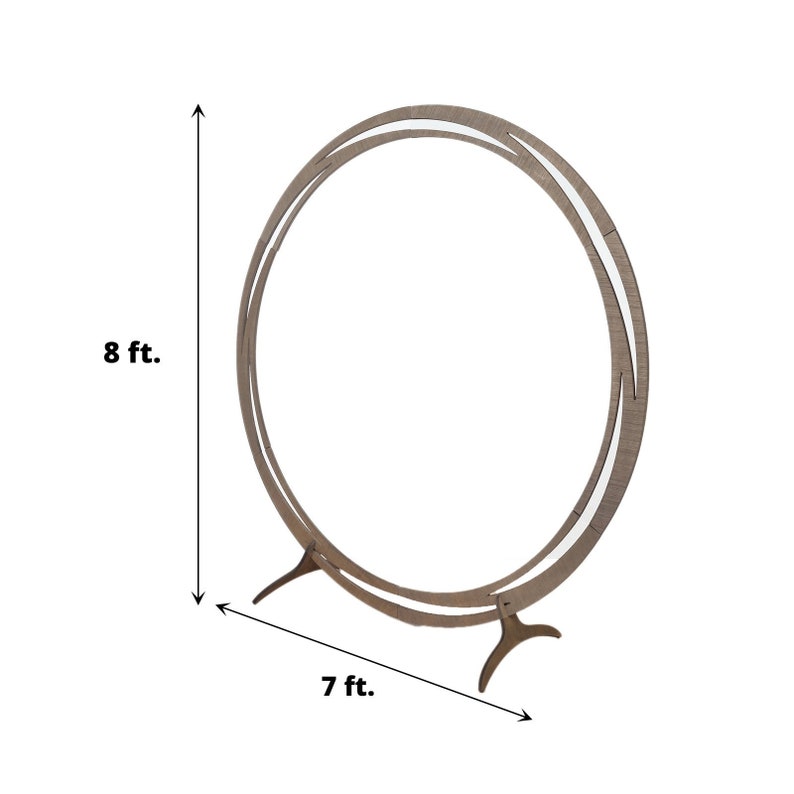 8ft Natural Brown Wood Wedding Arch, Ceremony Arch, DIY Round Boho Backdrop Stand, Wooden Arch, Rustic Photo Backdrop Stand, Farmhouse Decor