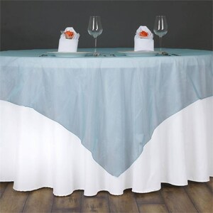60 Turquoise Square Sheer Organza Table Overlays, Wedding Table Overlay, New Year Overlay, Sheer ...