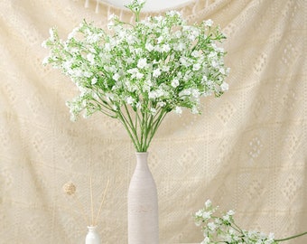 4 Pack | 27" White Baby's Breath Artificial Flowers Bouquet, Gypsophila Bouquet Silk Flower Wedding Flowers, Floral Arrangement, Vase Flower