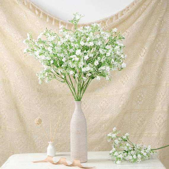 4 Pack 27 White Baby's Breath Artificial Flowers Bouquet, Gypsophila  Bouquet Silk Flower Wedding Flowers, Floral Arrangement, Vase Flower 