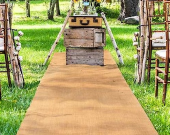 36" x 100ft Jute Burlap Aisle Runner, All Natural Burlap Runner, Rustic Wedding Runners, Aisle Decor