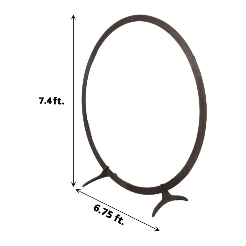 7.4ft Dark Brown Wood DIY Round Wedding Arch Backdrop Stand, Rustic Photo Backdrop Stand image 3