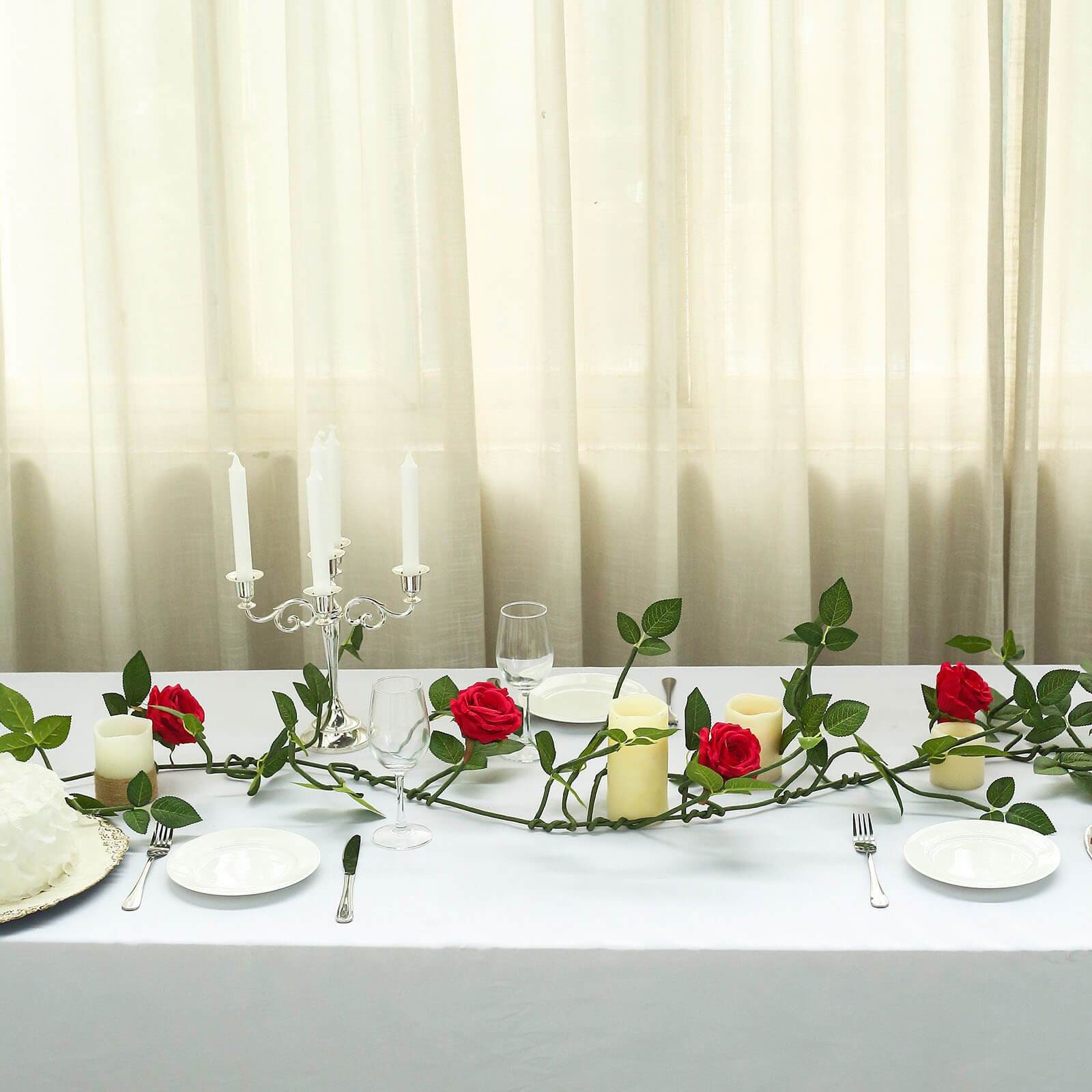 6FT Red Silk Rose Vine Real Touch Rose Garland Hanging Roses - Etsy
