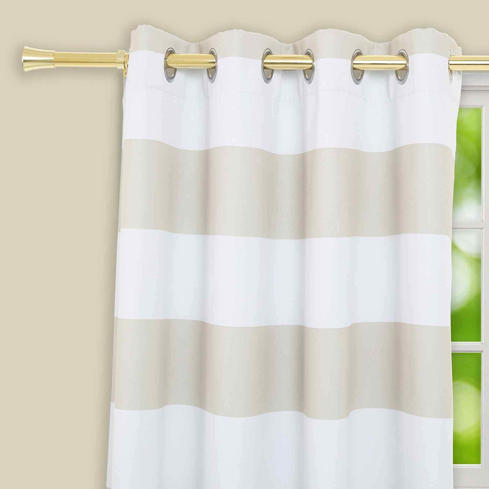 Gold Metal Curtain Rod Drapery Hardware Set 42 Etsy