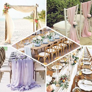 6FT | Chiffon Table Runner, Hunter Emerald Green Wedding Table Runner ...