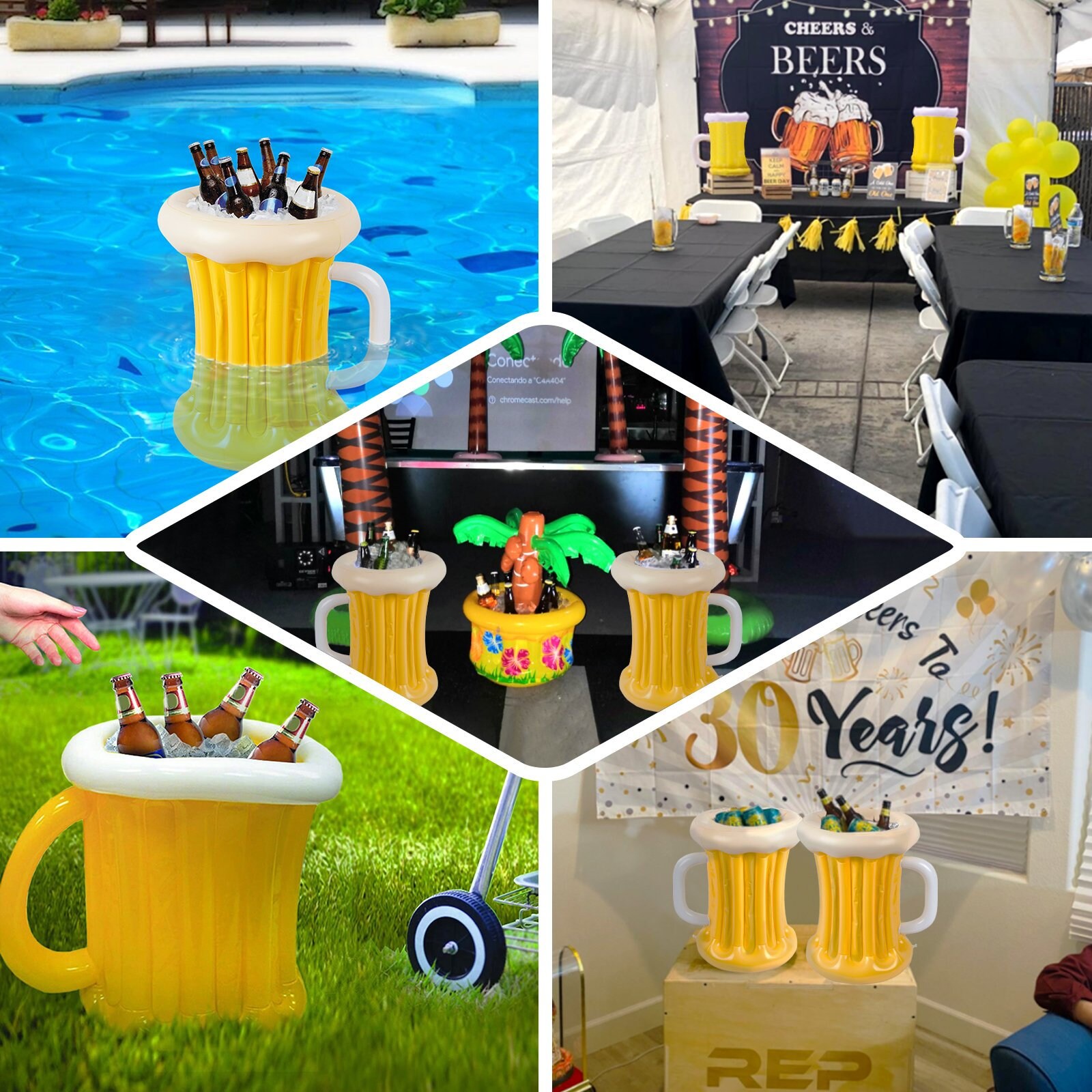 Inflatable Drinks Cooler Ice Bucket for Pool Party Beer Etsy