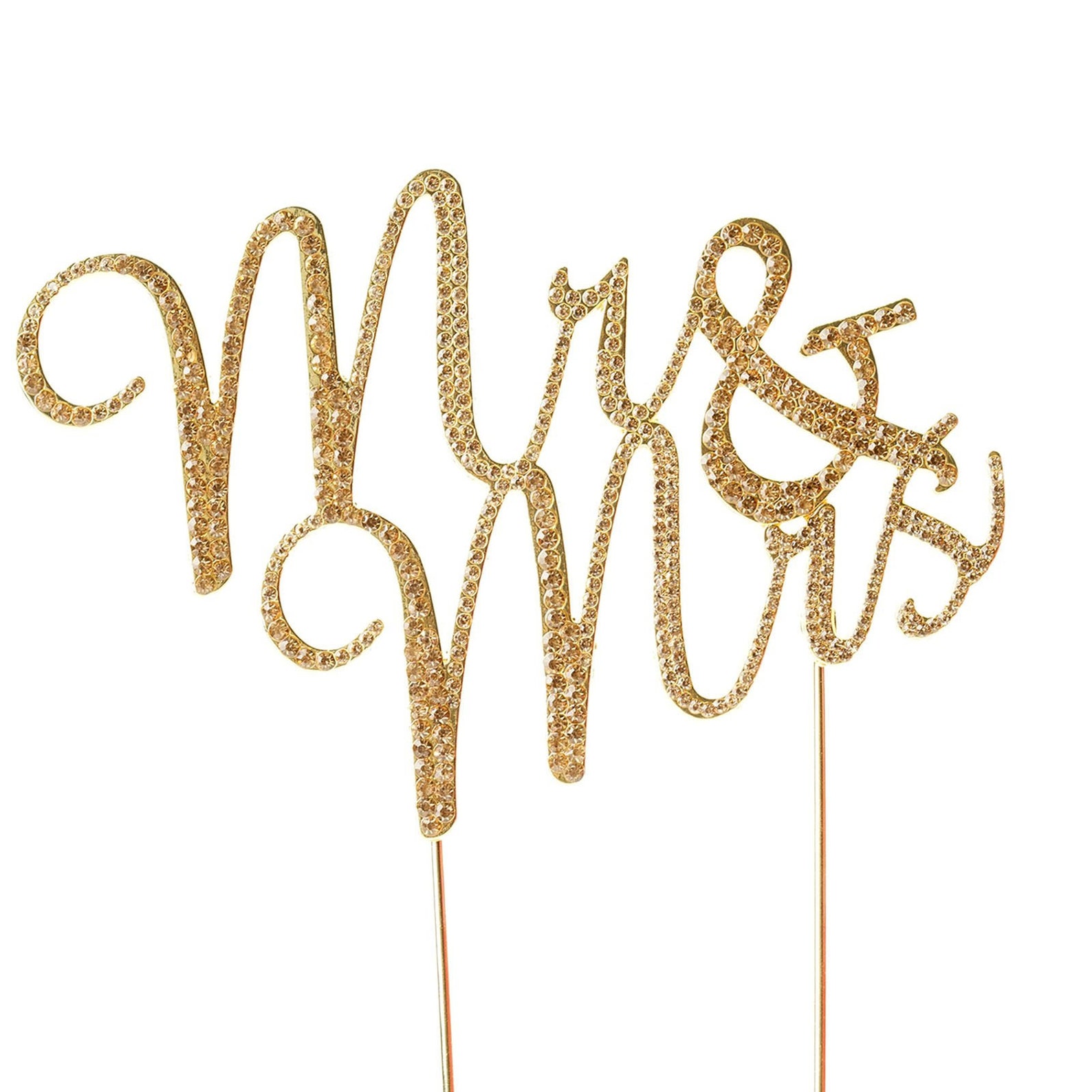 8 Gold Cake Toppers Mr & Mrs Cake Toppers Rhinestone Etsy