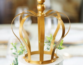 9" Gold Cake Toppers, Crown Cake Toppers, Royal Crown Cake Top, Metal Cake Toppers for Anniversary, Wedding, Quinceañera, Birthday, Cake