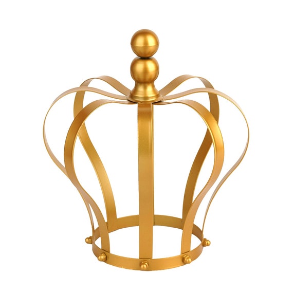 8 in tall Gold Metal Crown Fleur-de-lis Cake Topper Party Decorations