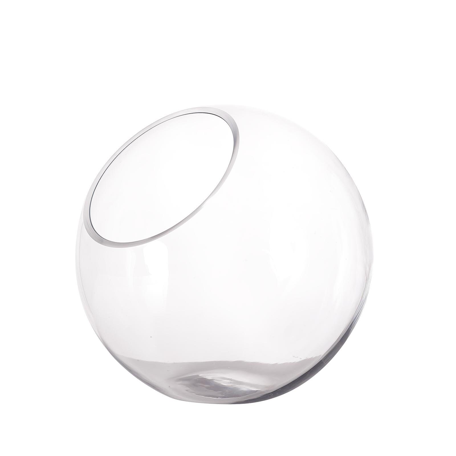 9 Clear Glass Vase Flower Vase Slant Cut Glass Vase Etsy