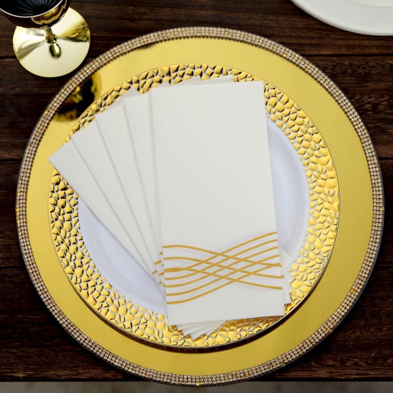 Silver Linen-Feel Airlaid Paper Napkins