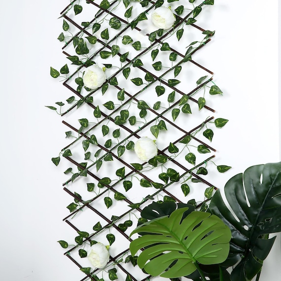 Decorative Artificial Plastic Leaves Willow Screen Garden Office