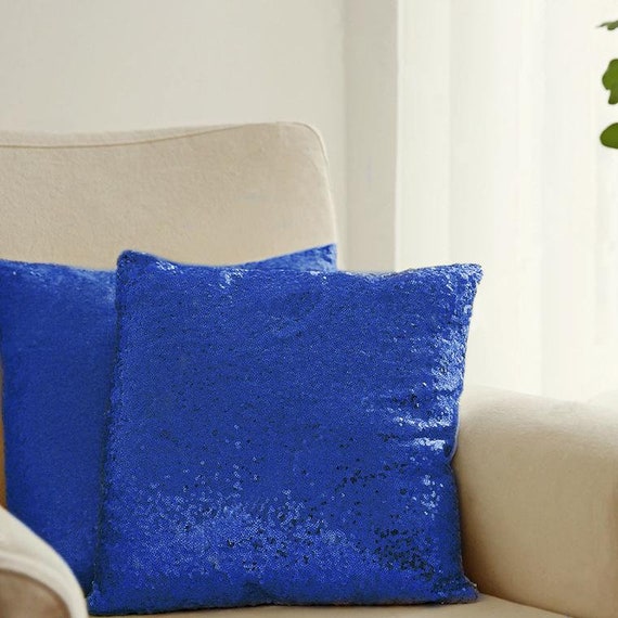 Blue sequin cushion hotsell