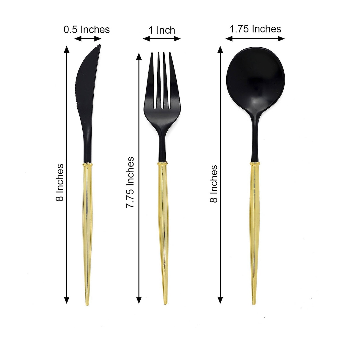 24 Pack 8 Black Modern Flatware Set Heavy Duty Etsy