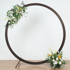 7.4ft Dark Brown Wood DIY Round Wedding Arch Backdrop Stand, Rustic Photo Backdrop Stand image 9