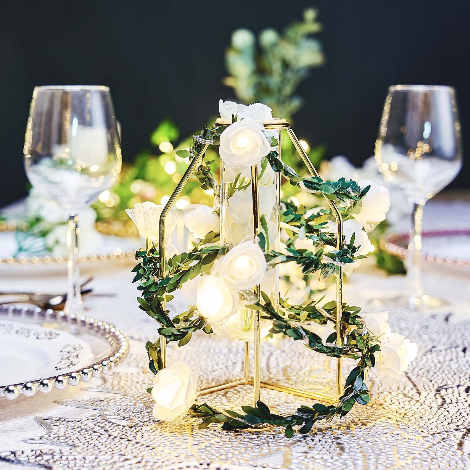 9FT Artificial Rose Flower Fairy Lights New Year Garland Etsy