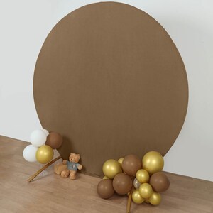 7.5ft Taupe Round Spandex Fit Wedding Round Backdrop Stand Cover, Wedding Arch Covers, Photography Backdrop, Party Backdrops, Wedding Decor