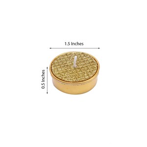 1.5" Metallic Gold Tea Light Candles, Unscented Candles, Tea Lights for ...