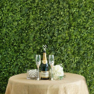 4 Grass Panels, Grass Backdrop, Wedding Backdrop, Baby Shower Backdrop, Wall Mat | Artificial Boxwood Hedge Black Locust and Cypress Leaves