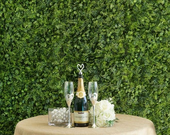 4 Grass Panels, Grass Backdrop, Wedding Backdrop, Baby Shower Backdrop, Wall Mat | Artificial Boxwood Hedge Black Locust and Cypress Leaves