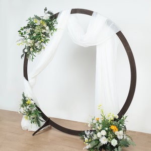 7.4ft Dark Brown Wood DIY Round Wedding Arch Backdrop Stand, Rustic Photo Backdrop Stand image 8